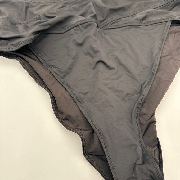 Skims Black Recycled Swim Cut Out Plunge Monokini Swimsuit Size 4X NWT - Picture 4 of 6